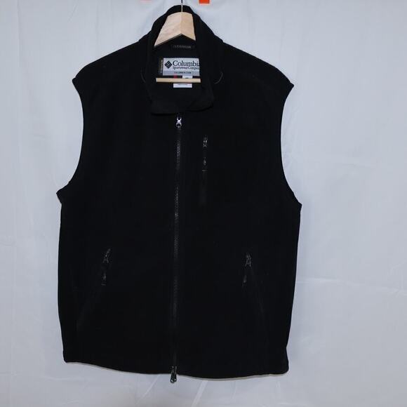 Colombia Black Vest Size Large Men's Three Front Pockets Zip Front - Picture 4 of 16